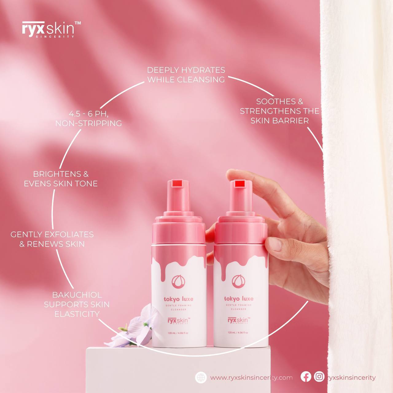 RyxSkin Tokyo Luxe Gentle Foaming Cleanser 120ml